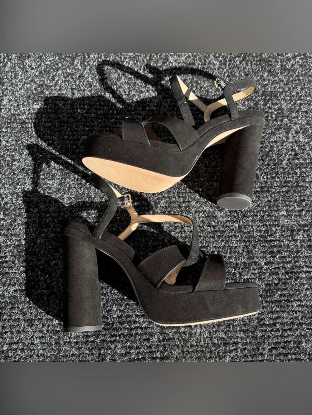 Coach Talina Suede Black Platform Sandals